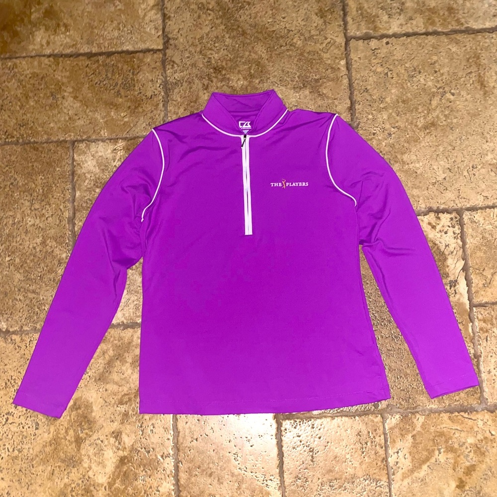 THE PLAYERS purple cutter and buck quarterzip size M